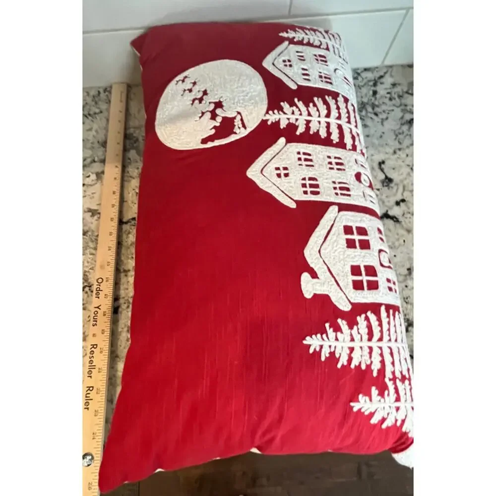 Target Wondershop Oversized Winter Village Lumbar Throw Pillow Christmas
